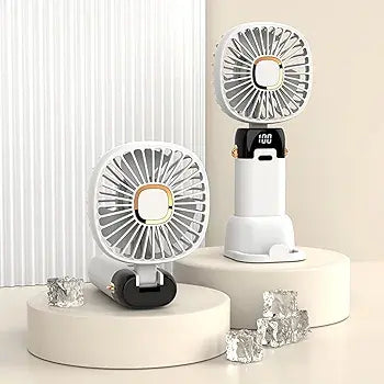 Foldable USB Neck Hanging Fan 5 Speed USB Fan Led