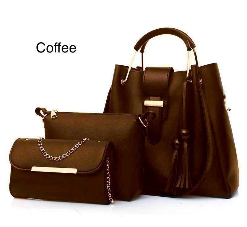 Elegant 3-Piece Women’s Handbag Set – Black Shoulder Bag,