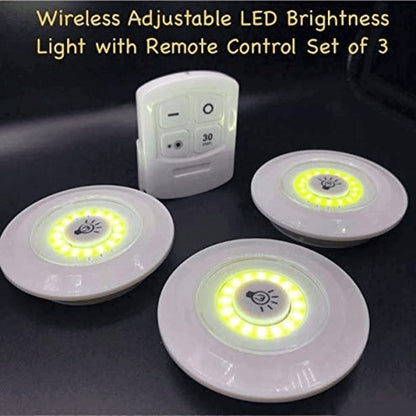 Pack of 3 LED Remote Control Lights – Tap Lights with Self Adhesive