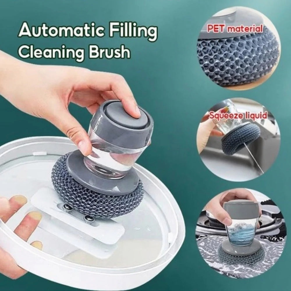 Kitchen Soap Dispensing Palm Brush – Automatic