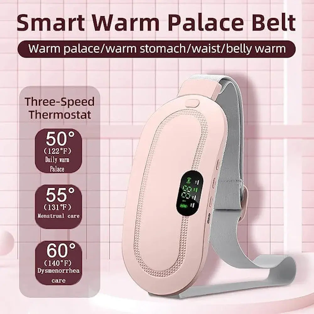 Electric Period Cramp Massager Vibrator Heating Belt for Menstrual Relief Pain