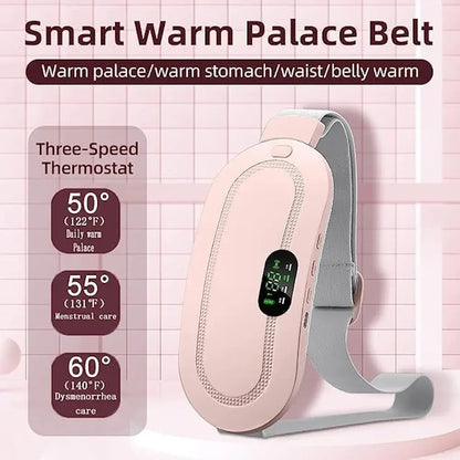 Electric Period Cramp Massager Vibrator Heating Belt for Menstrual Relief Pain