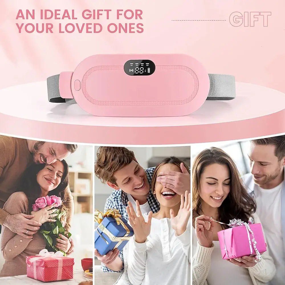 Electric Period Cramp Massager Vibrator Heating Belt for Menstrual Relief Pain