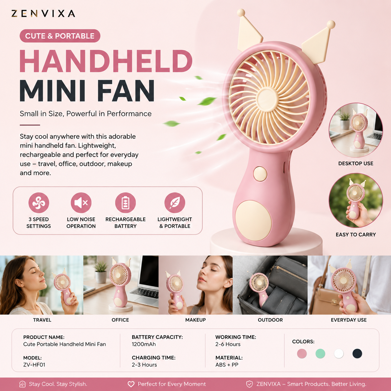 Cute Mini Handheld Fan